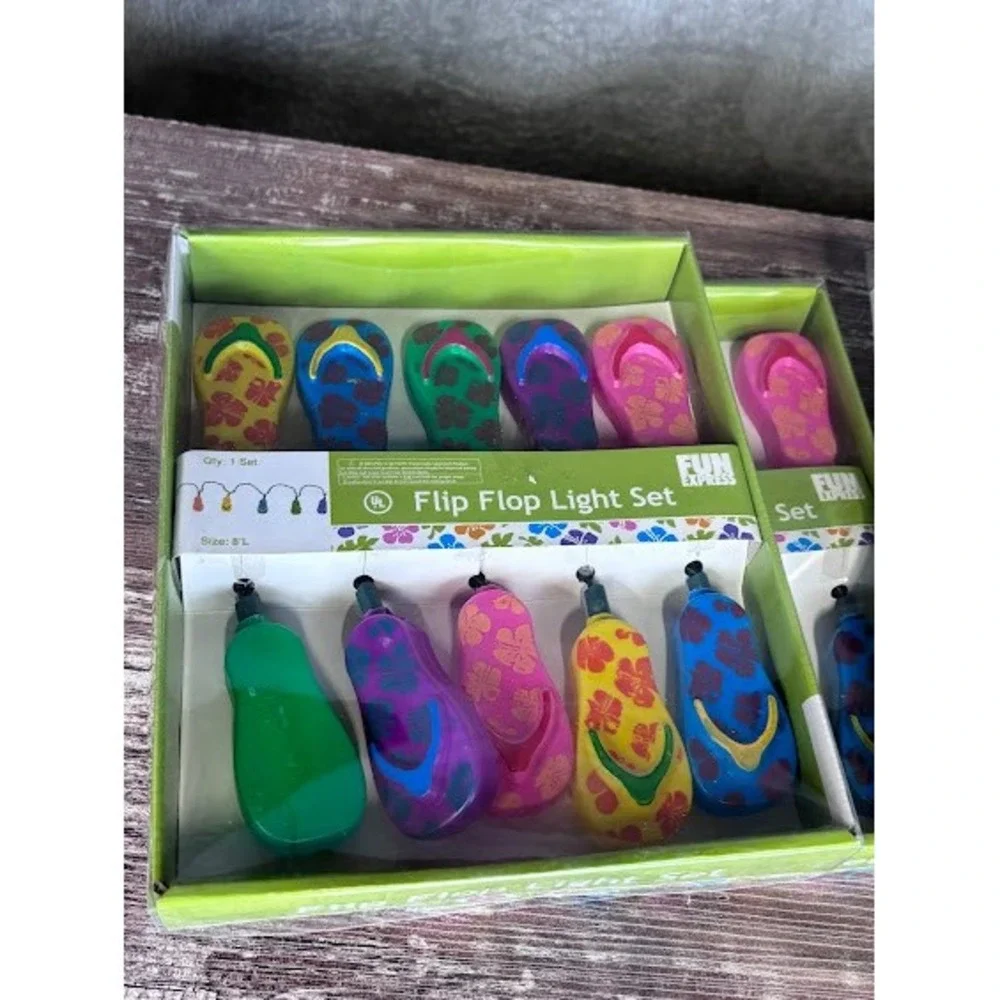 Fun Express Flip Flop String Lights Colorful Summer Luau‎ Party Decorations